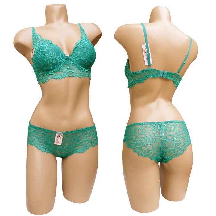 E1280 Ensemble Soutien-Gorge Vert Émeraude